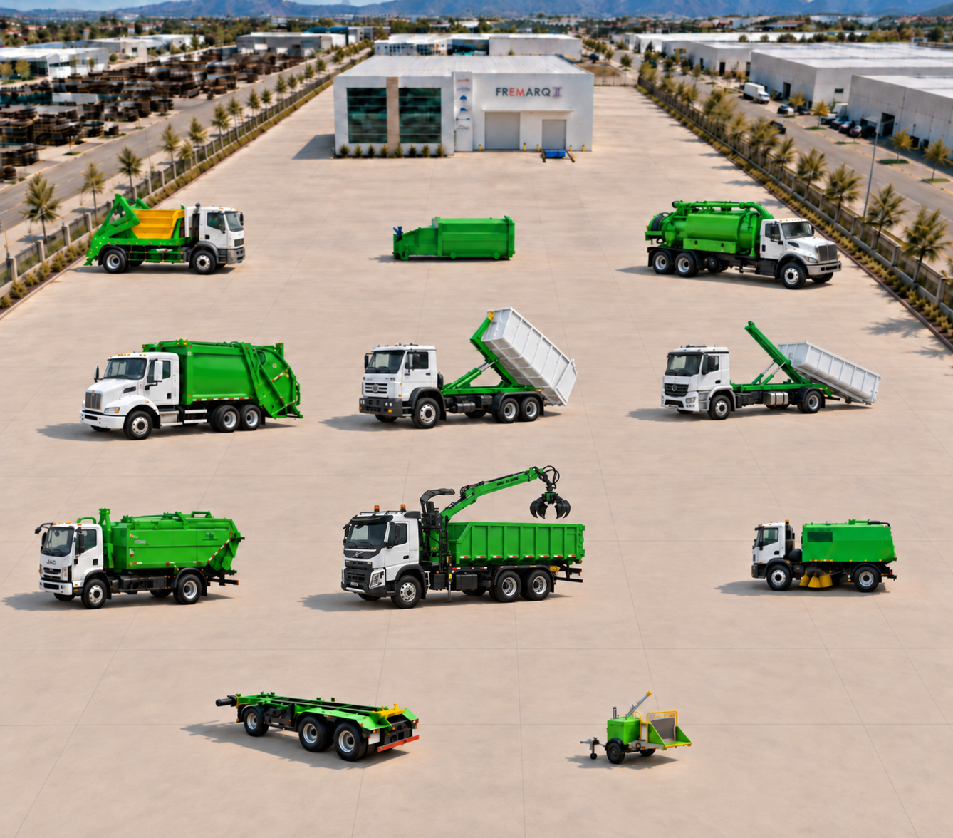Panoramic view of Fremarq environmental equipment yard